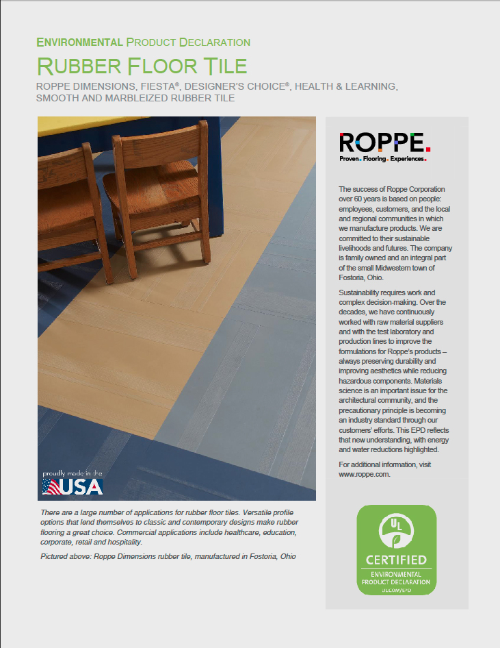 PDF of Roppe Rubber Tile EPD